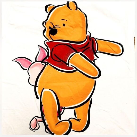 Winnie The Pooh Piglet 1990s Disney Double Sided Jerry Leigh T-Shirt Men’s (L) - Picture 4 of 8